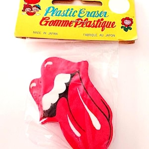 GOMME PLASTIQUE - tongue Rolling - lingua celebre 70s Japan  eraser gomma gommina radiergummi sealed