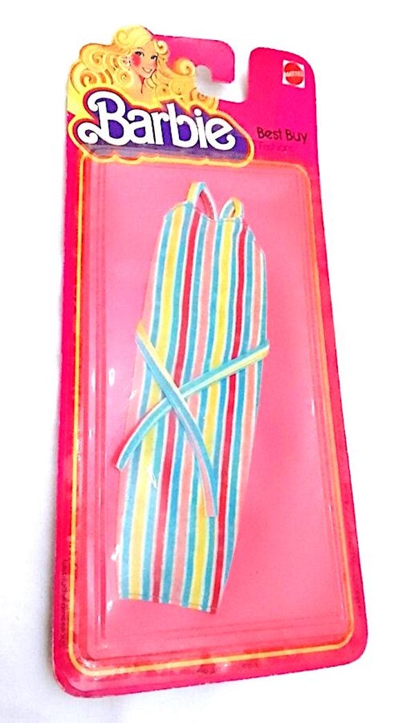 BARBIE Best Buy Fashions 1978 mattel - striped dress - rainbow lines dress misb