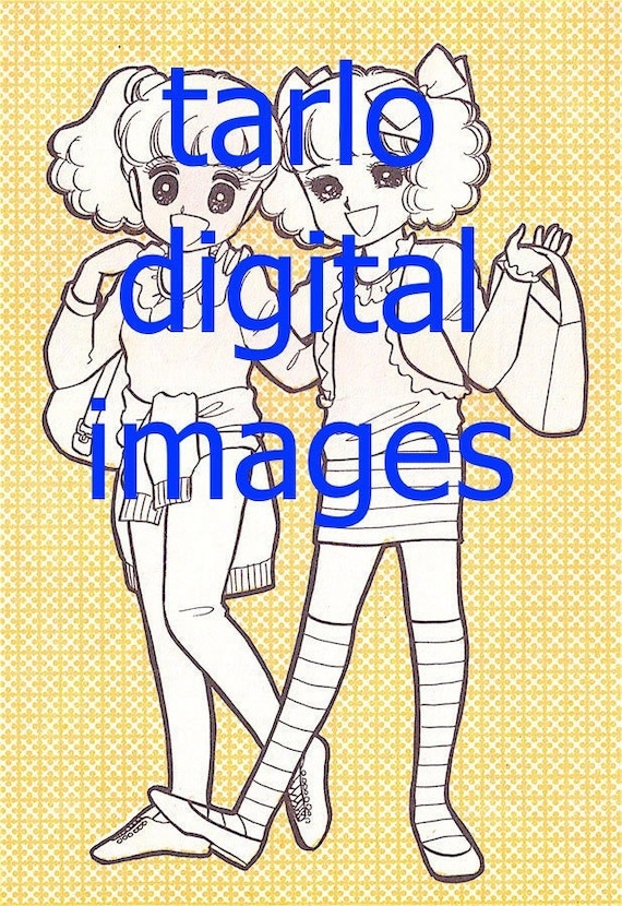 TAIWAN MANGA paper dolls Candy Candy image super cute vintage JPEG digital image for printing 879KB
