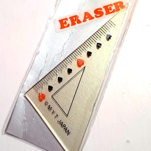 TRIANGLE RULER - Squadra righello  80s myt Japan  eraser rubber gomma gommina gomas gomme kawaii misb