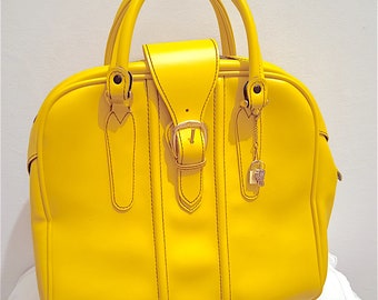 SWINGIN LONDON! 60s beautiful yellow travel bag super fashion - vintage travel bag suitcase