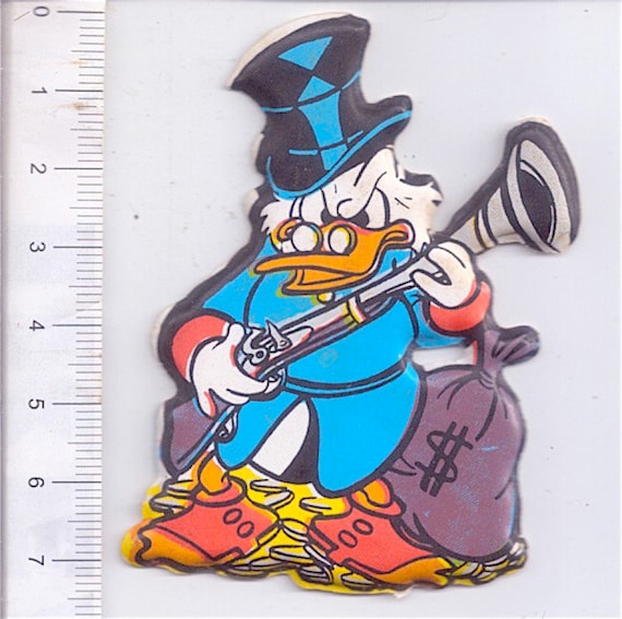 i billion di PAPERONE - Scrooge Duck 70s Walt Disney Italy puffy rubber card - figurine Formaggini Mio Locatelli
