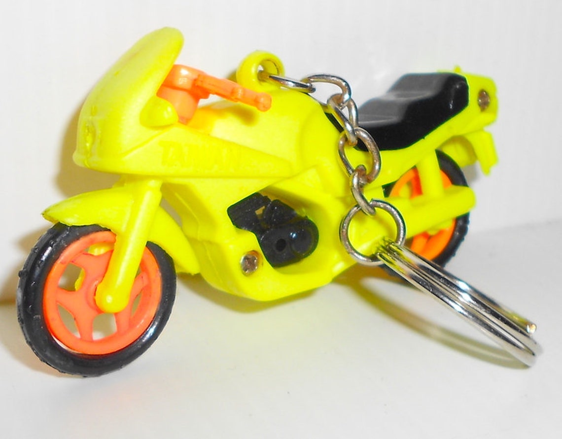 YAMAHA mini motorcycle keychain fluo from 90s  portachaivi image 0