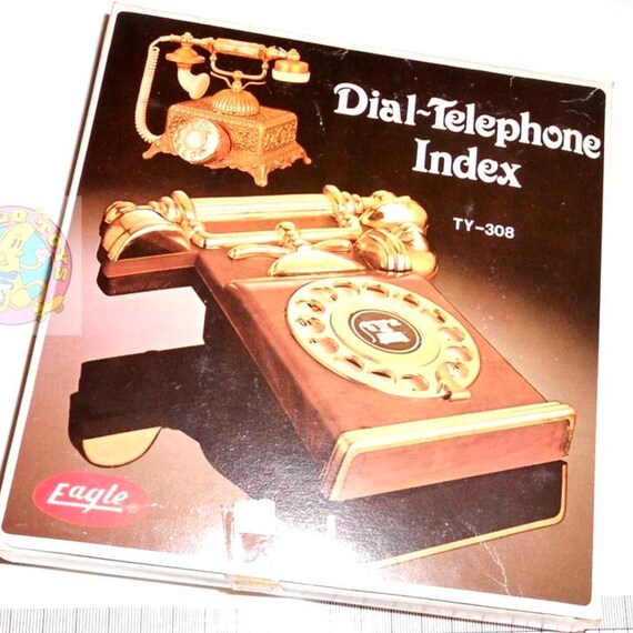 DIAL TELEPHONE INDEX 70s Eagle - plastic cover addresser for table mint in box - rubrica telefonica sagomata in plastica nuova in scatola