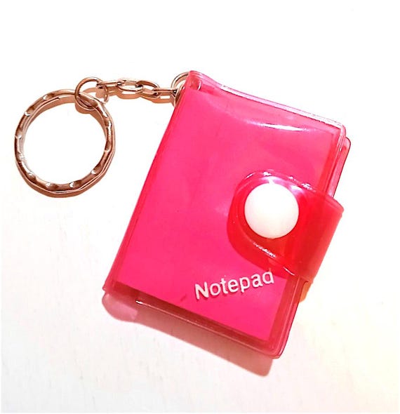 mini notes portachiavi rosa kawaii fluo anni 80