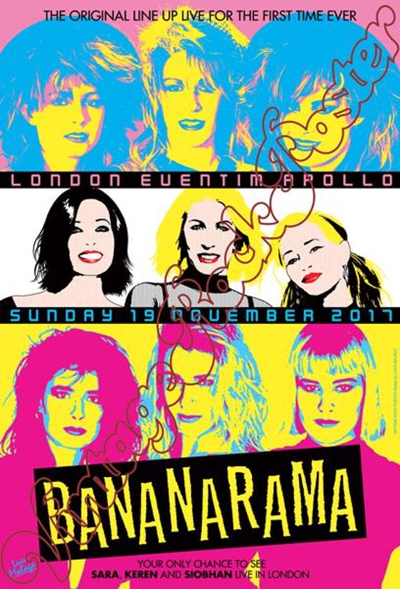 BANANARAMA - London, UK - 19 November 2017 - concert poster -1096