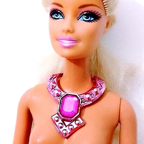 B031 - BARBIE JEWEL SECRETS 1986 mattel original purple necklace rare collana collier pietra viola lilac