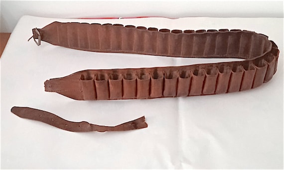 vintage 70s leather cartridge for hunter used to restore - cowboys , western