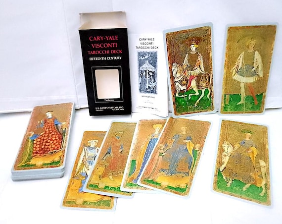 CAREY-YALE Visconti 1984 Us Games - deck 97 tarot cards Bonifacio Bembo in box mint - box set 97 maxi tarot cards perfect