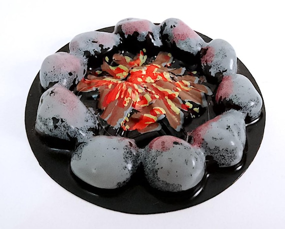 BIG JIM CAMP Camping 1974 Mattel - original plastic fireplace, fire and stones