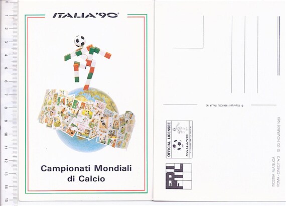ITALIA 90 campionati mondiali di calcio - Mostra Filatelica Roma 1989 italy  - postcard - cartolina football