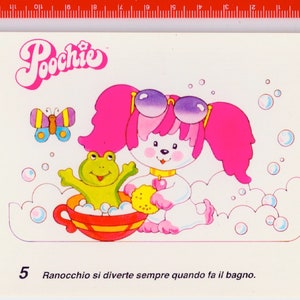 POOCHIE 80er Jahre Mattel Italien nummerierte Hochglanzkarte – kostenlose nummerierte Hochglanzkarte aus den Geschäften Nr. 5