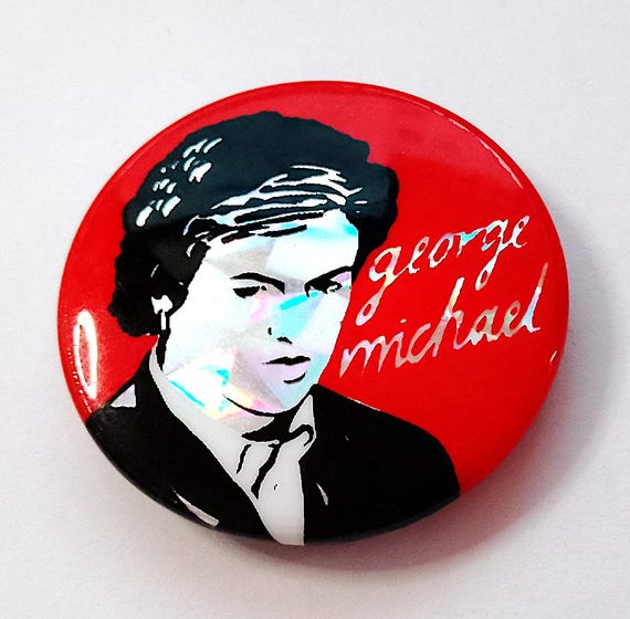 GEORGE MICHAEL - Careless Whisper 80s button pin - brooche - brooch