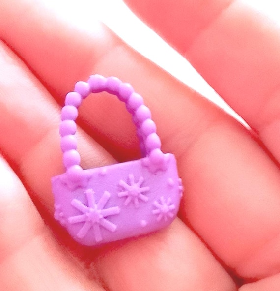 B467- BARBIE FASHIONISTAS 2000s borsa borsetta plastica viola stelle mini handle bag