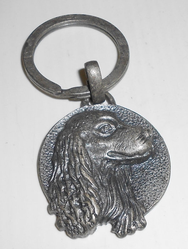 COCKER SPANIEL  dog  cane 90s Chamaco 3d pewter keychain  image 0