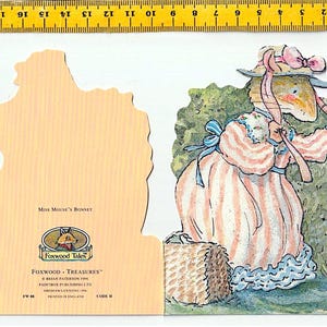 Carte de vœux de Brian Paterson, contes de Foxwood (1996) - Le bonnet de Miss Mouse