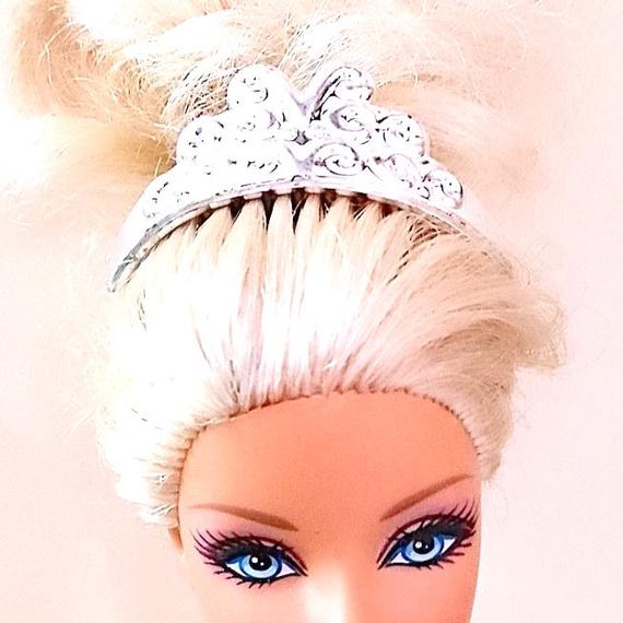 B441 - BARBIE 90s corona diadema con pettine argentato