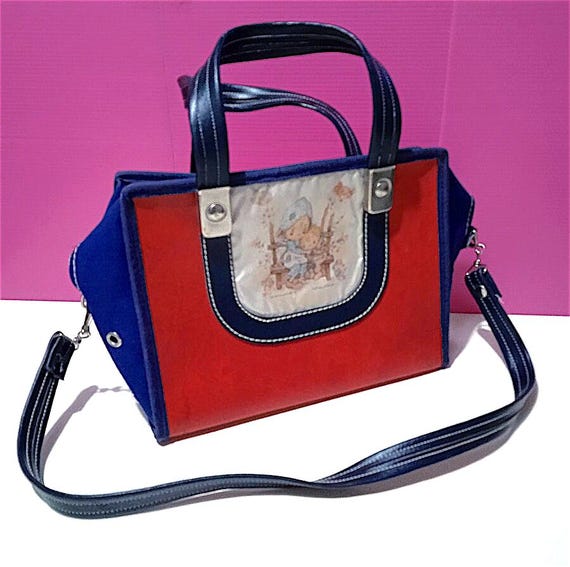 BETSEY CLARK 1979 Hallmark Italy beautiful small bag blue and red - blue and red faux leather shoulder bag