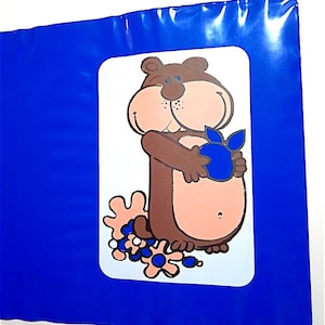 orso orsetto bear  70s  italy cover for notebook - copertina copri quaderno blu kawaii