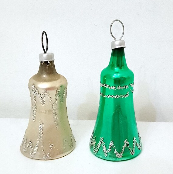 Christmas bell bells bells 60s Italy lot 2 decorations small glass balls delicious excellent