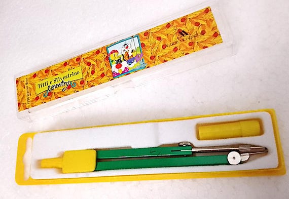 Titti e Silvestrino - Sylvester cat & tweety 1996 warner bros mondadori italy compasso per scuola in box mint