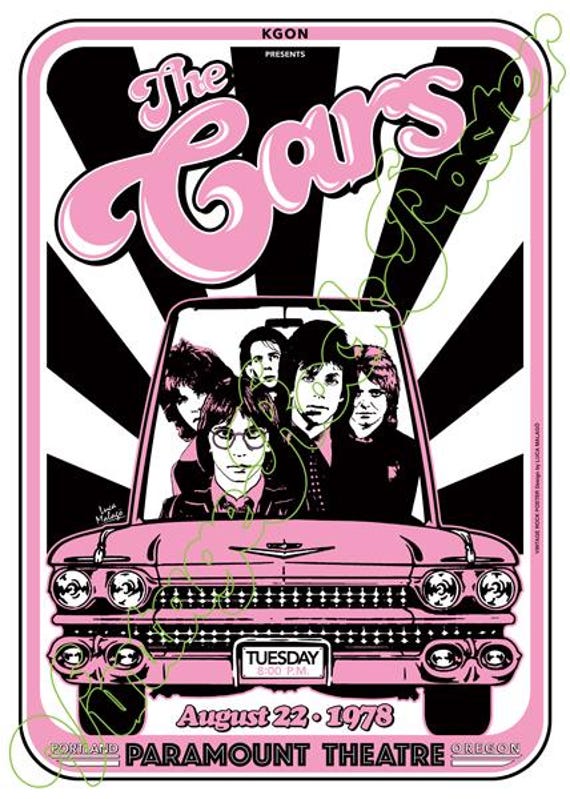 THE CARS - Portland, Us 22 August 1978 - concert poster -788