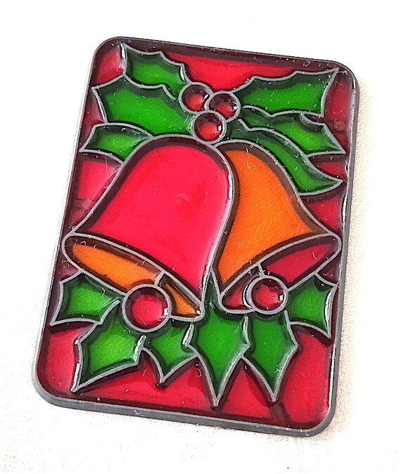 NATALE - CHRISTMAS 80s italy glass decoration super cute bell's - decorazione magic crystal effetto vetro artistico con campane