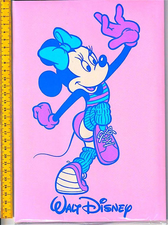 MINNIE pink 1991 Walt Disney Pigna italy stationery letter set 10 + 10  carta da lettere misb