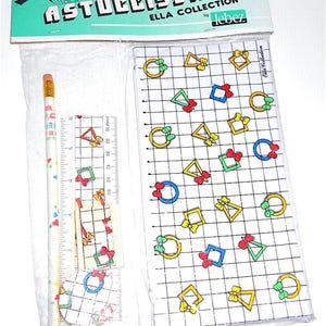 ASTUCCISSIMI 80s Lebez italy school kit  - set scuola astuccio matita righello e altro sigillato kawaii