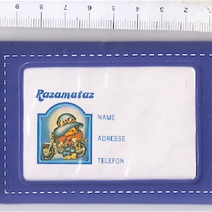 RAZAMATAZ 80s Japan pocket schedule addresser blu case - rubrica a schede mini pocket kawaii