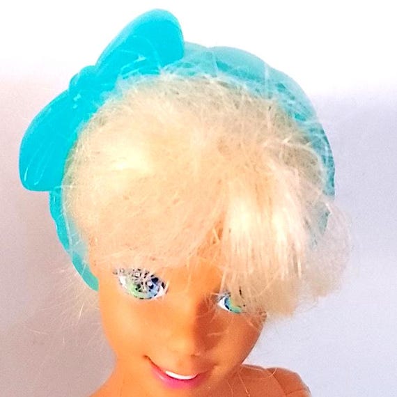 B235 - BARBIE 60s zima - cerchietto per capelli fiocco turchese