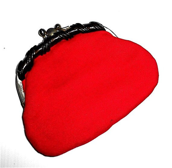 vintage fashion double red wallet 70s italy - borsellino doppio rosso a clip splendido chic