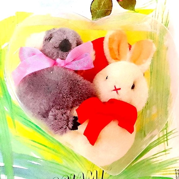 ABBRACCIAMI 80s Giocoplast italy couple puppets clip koala and bunny misb - koala e coniglio coppia pupazzetti a pinza sigillati