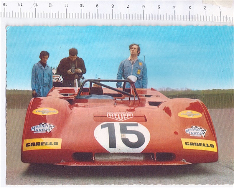 FERRARI 312 P.  Monza 1971 70s Cecami italy vintage postcard image 0