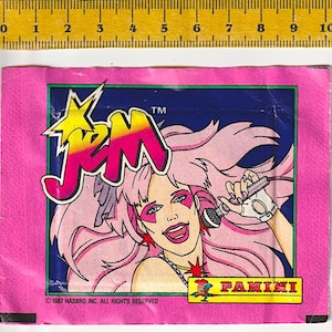JEM & the holograms 1987 Hasbro Panini Italy sealed sticker pack - rare sealed sticker pack