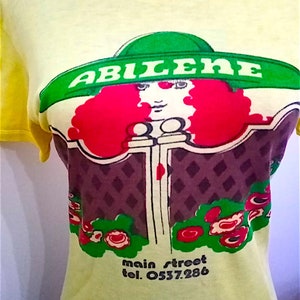 ABILENE - Main Street 70s Us super beautiful vintage rare hippie boho tshirt Small - original American boutique t-shirt