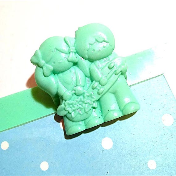 beautiful pocket plastic clipboard green with memo pad super kawaii from 80s - notes with delicious plastic tablet children in relief