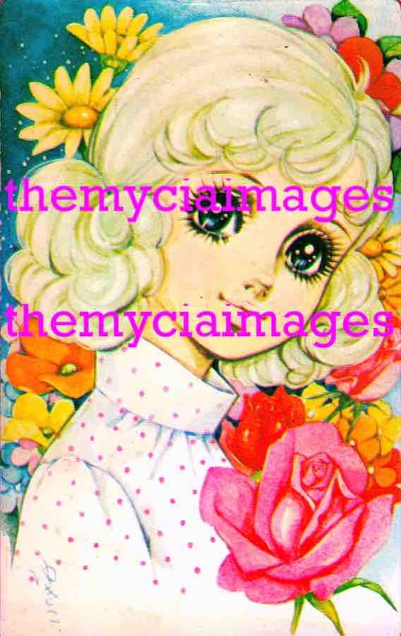 MAKOTO big eyes shojo showa era for Sun Star 70s Japan - digital image 1435 x 2275p - DPI 600p