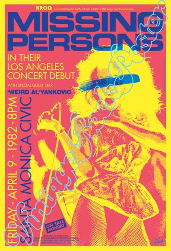 MISSING PERSONS - Dale Bozio - Los Angeles, Us 9 April 1982 concert poster -1056