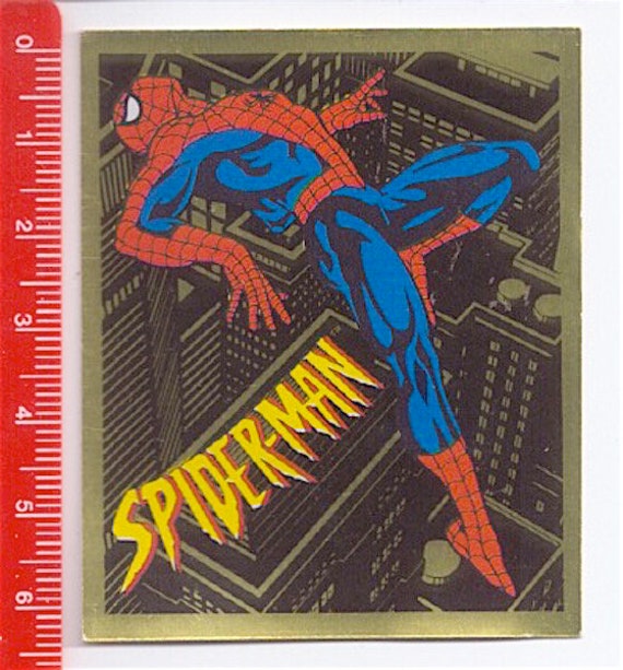 SPIDER MAN - UOMO Ragno 1995 Marvel Panini italy golden sticker - figurina adesiva dorata L