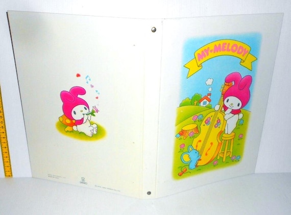 MY MELODY 1984 Sanrio Japan stationery maxi cover with metal rings - large vintage rings cover