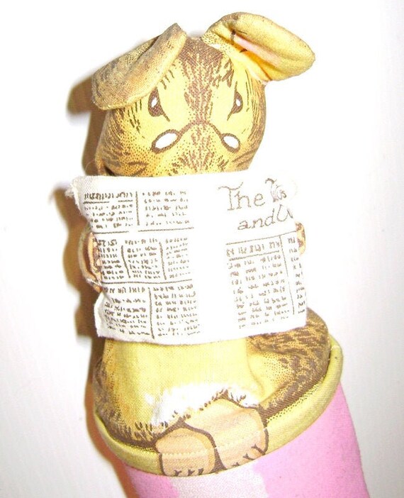 The Tailor Mouse 1984 Beatrix Potter Warne Uk puppet marionette stick - stecca con marionetta in stoffa topo libraio