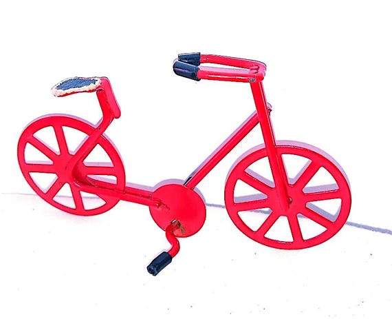 bicicletta rossa in metallo smaltato miniatura kawaii anni 80