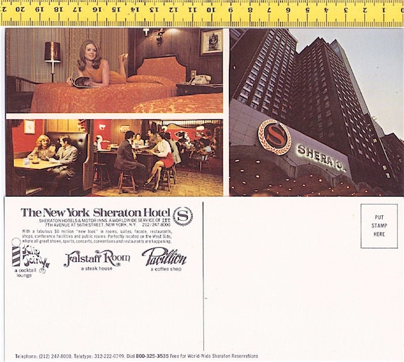 the NEW YORK Sheraton Hotel 60s Us souvenir postcard - cartolina nuova