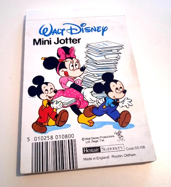 Walt Disney 90s Hestair Stationery Uk mini notes mint