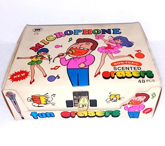 THE ENCHANTED CREAMY - Creamy Mami - Kurimi ko 80s Prince Taiwan full box rare 48 erasers mint - box 48 microphone-shaped erasers