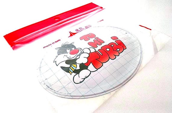 Sylvester Cat - Silvestrino 1989 Warner Bros GB Milan area Italy tin tag tin plate - Tu mi turbi - misb