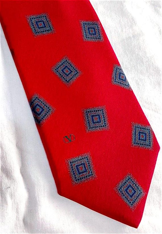 VALENTINO GARAVANI 80s italy beautiful bordeaux vintage tie luxury grey pearl geometry - silk tie burgundy gorgeous fashion