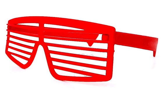 80s red grill sunglasses plastic italian magazine gadget ANNA free red grill plastic sunglasses