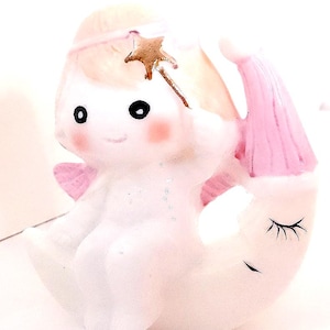 ANGEL TWINKLE super kawaii 90s capodimonte italy bomboniera pottery figure angelo sulla luna